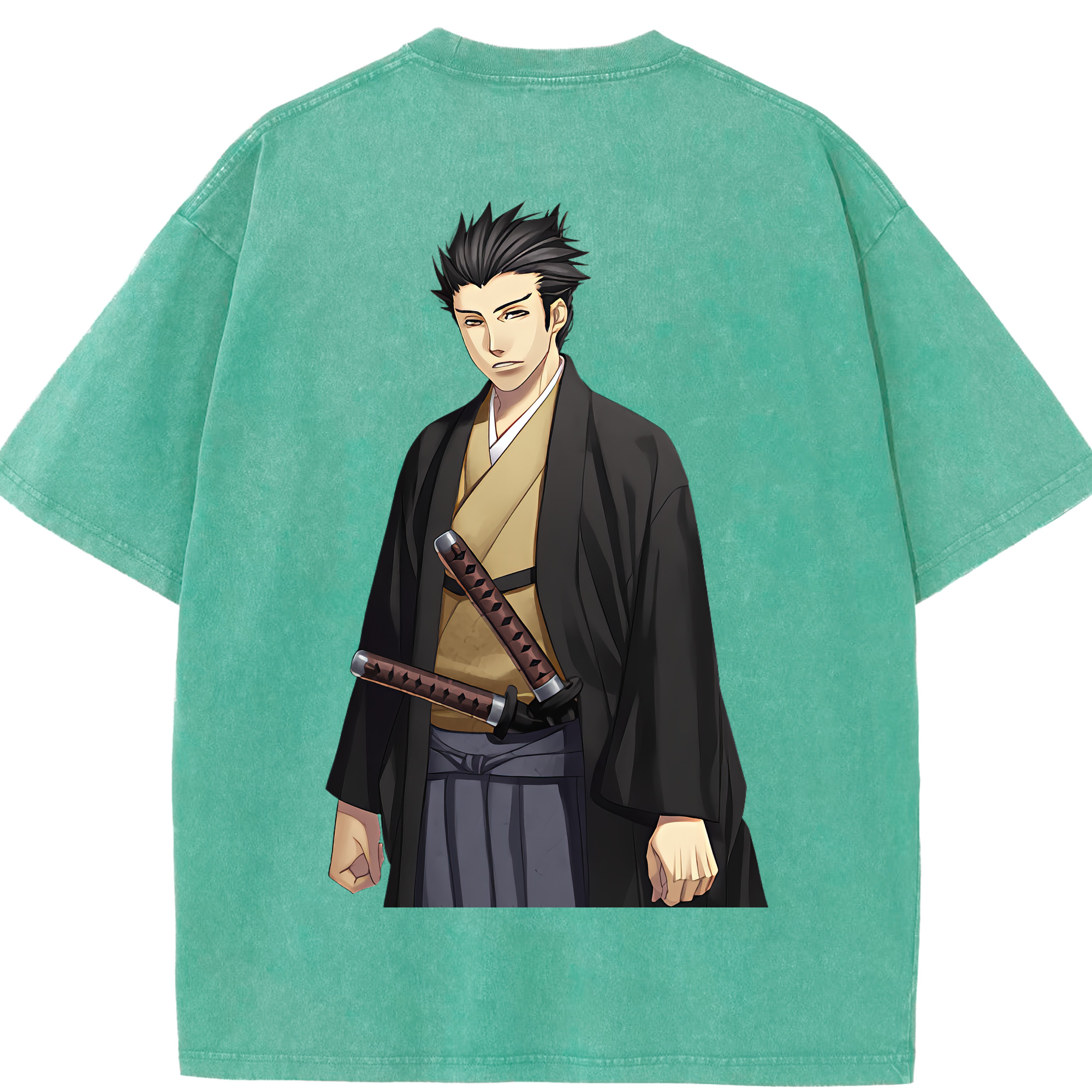 （画像用） ぎんたま 坂田銀時（さかたぎんとき） 神楽 志村新八（しむら しんぱち） GINTAMA Sakata Gintoki Kagura Shimura Shinpachi 綿100% ヴィンテージ風 半袖Tシャツ（背面プリント）